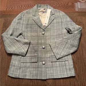 Tory Burch Gray Checkered Blazer